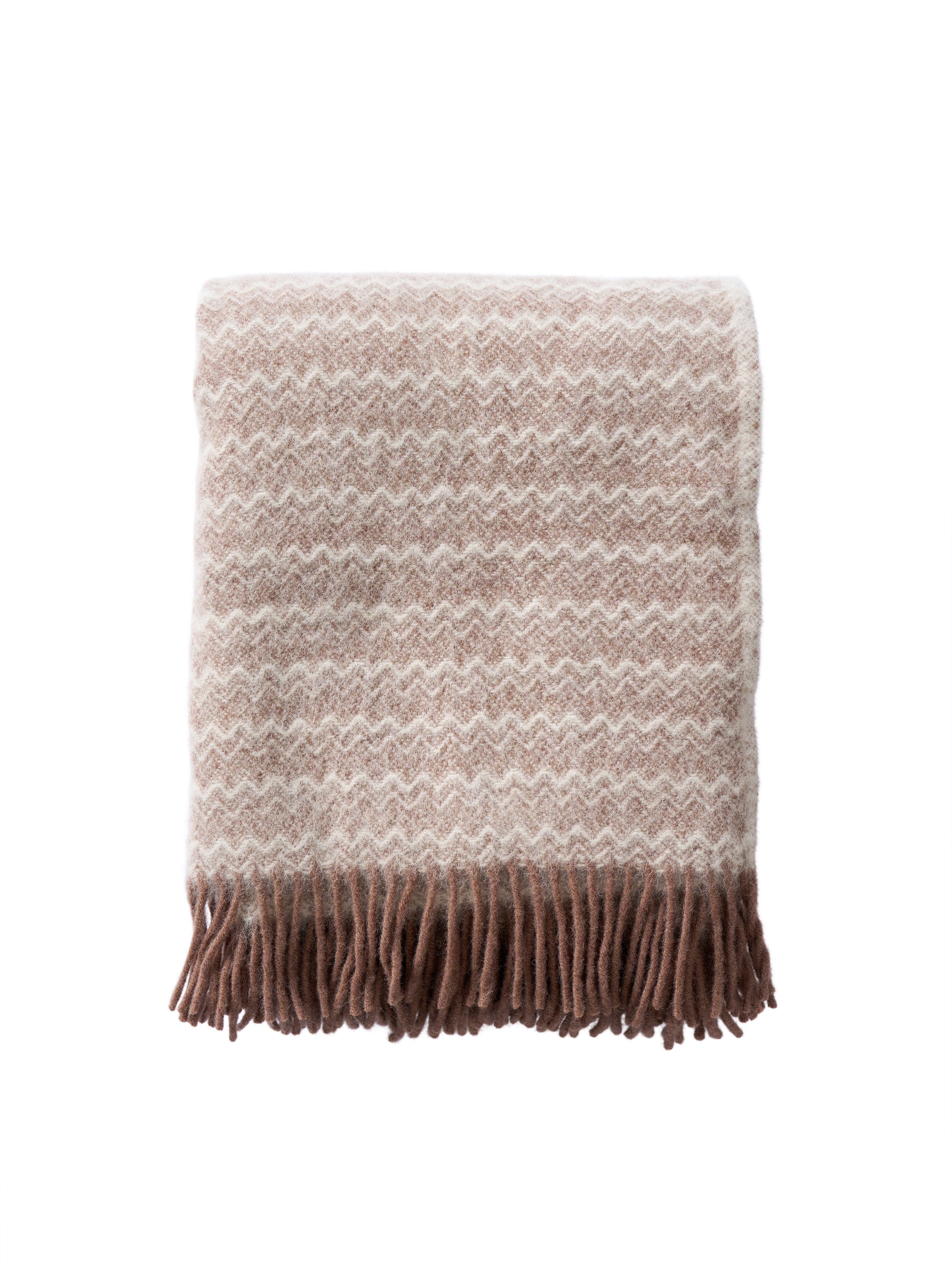 Otto uldtæppe, creme/brun - 130x180 cm.